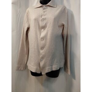 Suitsupply Collar Wool Button Cardigan Sweater Beige Shirt Beige Women Medium